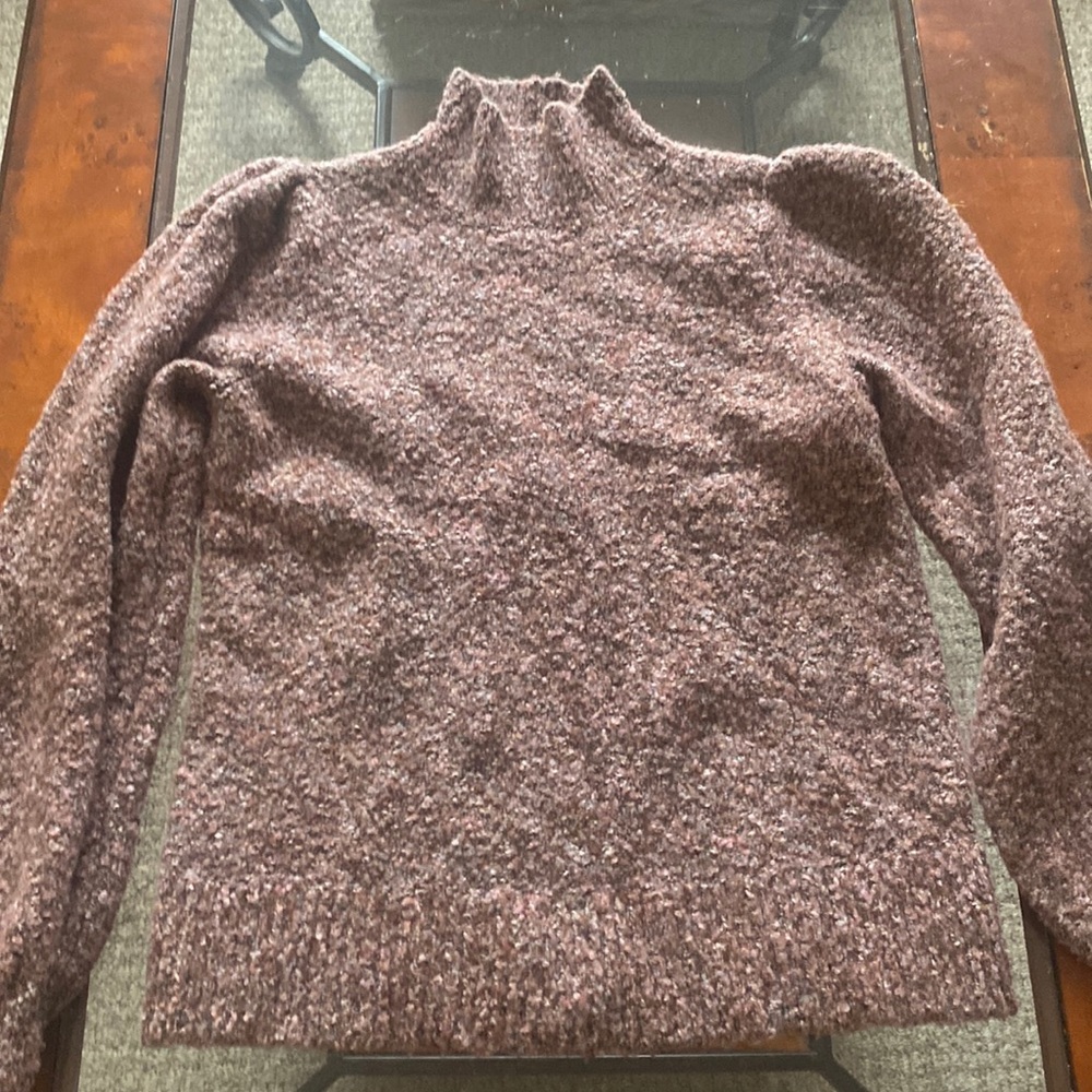 Pink and white marbled sweater